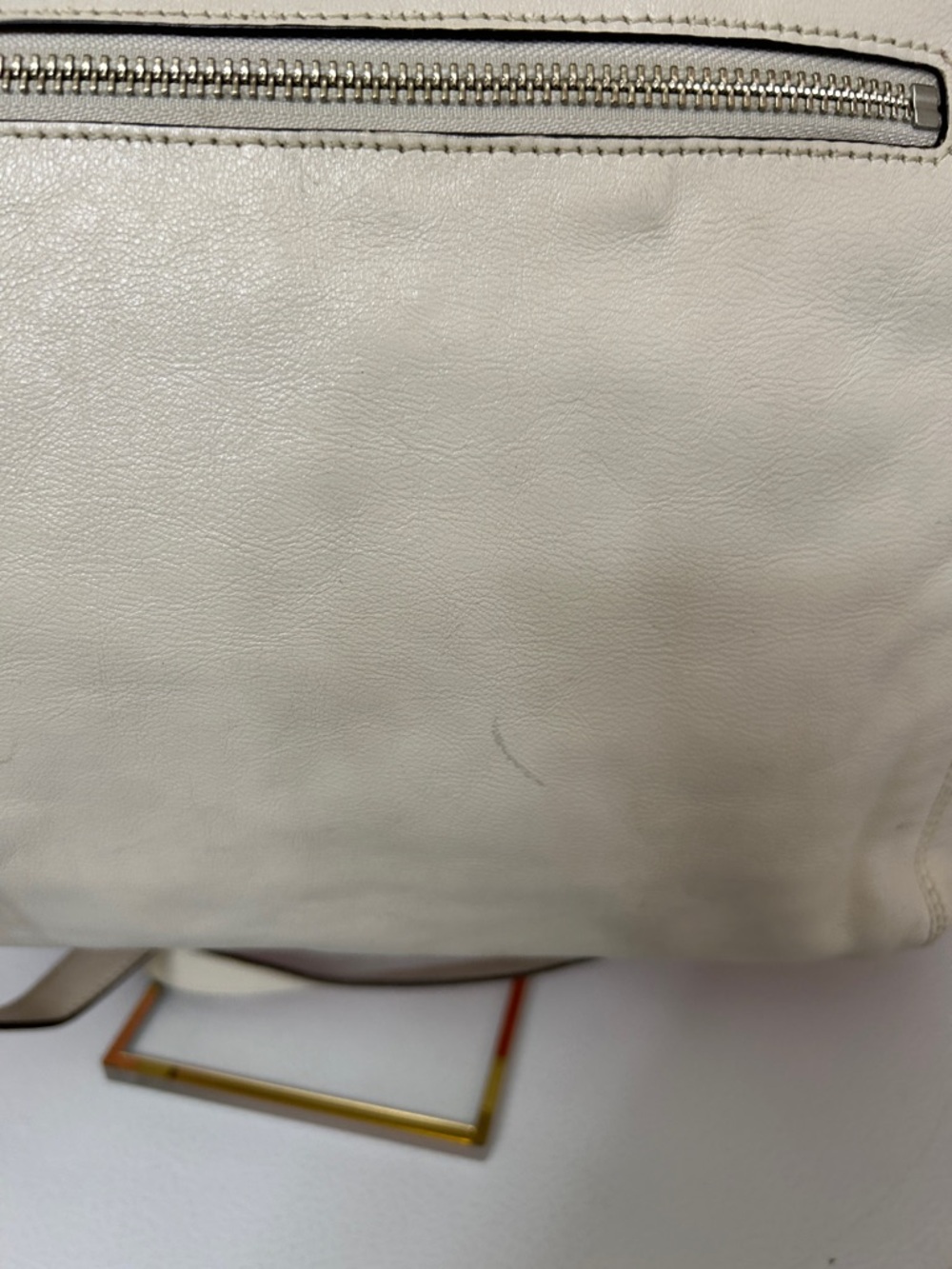 Coach Cream Leather Shoulder Bag with Chain Detail - Picture 7 of 16